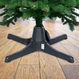 Fraser Hill Farm Green Plastic 360 Degree Rotating Artificial Christmas Tree Stands, for Trees up to 7.5' Tall and up to 26" in Diameter