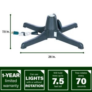 Fraser Hill Farm Green Plastic 360 Degree Rotating Artificial Christmas Tree Stands, for Trees up to 7.5' Tall and up to 26" in Diameter