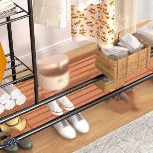 Expandable Closet Shoe Organizer, 6 Tiers, Holds 38 Pairs, Stackable, Adjustable, Bronze Finish (Large 6 Tier)