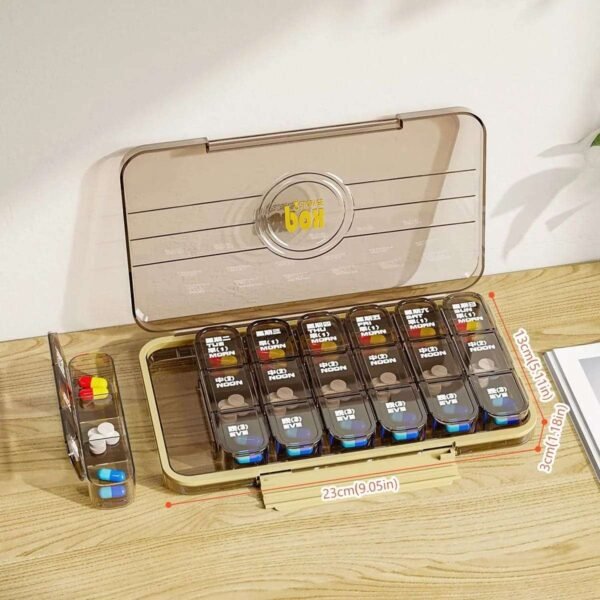 Monthly Pill Organizer, 28 Days, Compact, Portable for Elderly Parents, Patients (28 Grids)