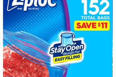 "Ziploc Gallon Freezer Bags with New Stay Open Design,  152 ct."