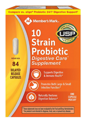 Member's Mark 10-Strain Probiotic Digestive Care Supplement Capsules, 84 ct.