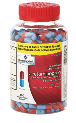 Member's Mark Extra Strength Acetaminophen, 500 mg, 400 ct.