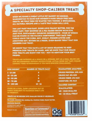Member's Mark Grain-Free Dog Treat Biscuits, Peanut Butter Flavored, 80 oz.