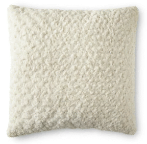 Mainstays Rosette Plush Decorative Square Throw Pillow, 22" x 22", Ivory Color