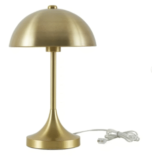 Better Homes & Gardens 18" Modern Dome Touch On/Off Table Lamp, Brass