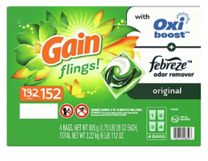 Gain Flings Liquid Laundry Detergent, Original Scent, 152 ct.