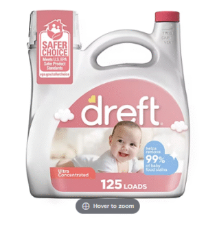 Dreft Ultra Concentrated Liquid Baby Laundry Detergent, 125 Loads, 170 fl. oz.