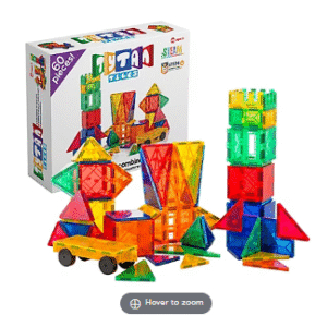 Tytan 60-Pc. Magnetic Learning Tiles and Building Set with Wheeled Car and Carrying Bag
