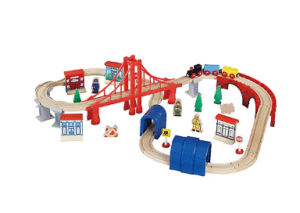 Maxim Enterprise 60-Pc. Wooden Train Set