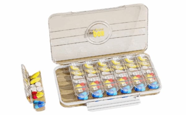 Monthly Pill Organizer, 28 Days, Compact, Portable for Elderly Parents, Patients (28 Grids)