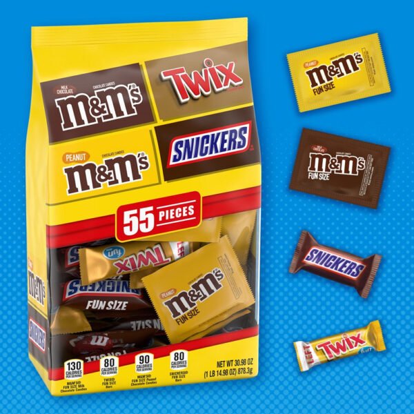 M&M'S, Snickers & Twix Fun Size Spring Break Milk Chocolate Candy - 30.98 Oz Bulk Bag - Brands For Less USA