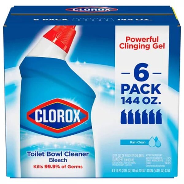 Clorox Toilet Bowl Cleaner with Bleach, Rain Clean (24 Oz., 6 Pk.) - Brands For Less USA