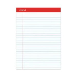 Universal Perforated Edge Writing Pad, Legal Ruled, Letter, White, 50-Sheet Pads, 12Ct.