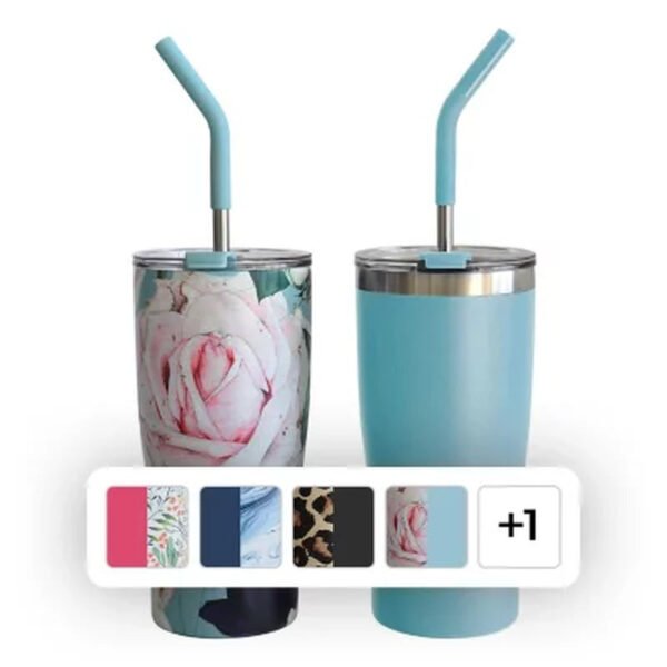 Heritage 20 Oz. Double Wall Stainless Steel Tumbler, Set of 2 (Assorted Colors)