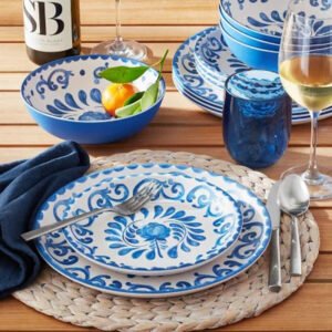 Member'S Mark 12-Piece Bamboo Melamine Dinnerware Set (Assorted Colors)