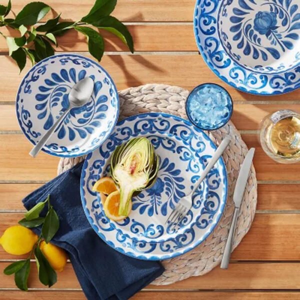 Member'S Mark 12-Piece Bamboo Melamine Dinnerware Set (Assorted Colors)