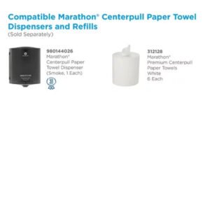 Marathon Premium Centerpull 1-Ply Paper Towels, White (303 Sheets/Roll, 6 Rolls) - Brands For Less USA