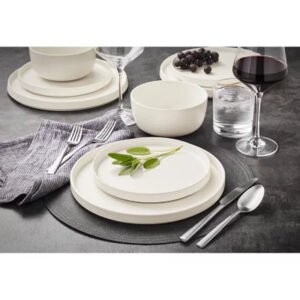 Member'S Mark 24 Piece Modern Stoneware Dinnerware Set (Assorted Colors)
